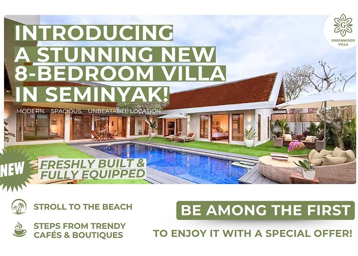 New, Seminyak 8 Bed,10 Bath Villa, Best Location